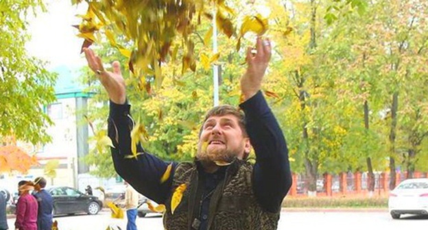 Ramzan Kadyrov in a park, October 30, 2015. Photo: Instagram.com/kadyrov_95 Ramzan Kadyrov in a park, October 30, 2015. Photo: Instagram.com/kadyrov_95