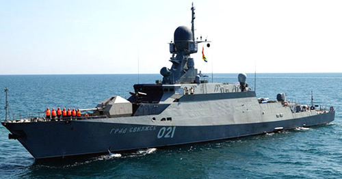Small guided missile ship "Grad Sviyazhsk". Photo https://ru.wikipedia.org Small guided missile ship "Grad Sviyazhsk". Photo https://ru.wikipedia.org