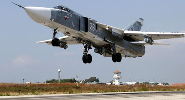 Su-24 at Hmeymim Air Basein in Latakia, Syria, October 2015. Photo: https://ru.wikipedia.org/ Su-24 at Hmeymim Air Basein in Latakia, Syria, October 2015. Photo: https://ru.wikipedia.org/