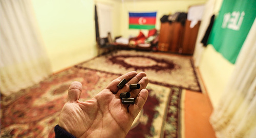Shells in the sanctuary "Khuseyniya" where the believers prayed. The village of Nardaran, November 26, 2015. Photo by Aziz Karimov for the "Caucasian Knot" Shells in the sanctuary "Khuseyniya" where the believers prayed. The village of Nardaran, November 26, 2015. Photo by Aziz Karimov for the "Caucasian Knot"