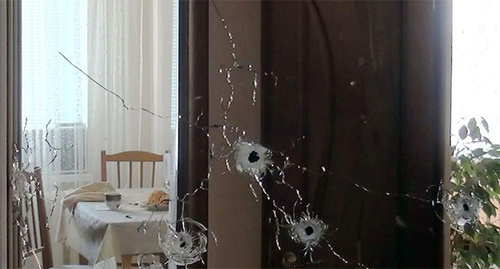 Bullet holes in a mirror in the flat of the leader of the armed underground of KBR who had sworn to the IS after the police raid. Photo: http://nac.gov.ru/nakmessage/2015/11/11/v-nalchike-neitralizvan-prisyagnuvshii-ig-bandglavar-boevikov-kbr.html Bullet holes in a mirror in the flat of the leader of the armed underground of KBR who had sworn to the IS after the police raid. Photo: http://nac.gov.ru/nakmessage/2015/11/11/v-nalchike-neitralizvan-prisyagnuvshii-ig-bandglavar-boevikov-kbr.html