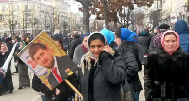 Participants of the rally "Our Strength is in Unity", Grozny, January 22, 2016. Photo by Nikolai Petrov for the ‘Caucasian Knot’. Participants of the rally "Our Strength is in Unity", Grozny, January 22, 2016. Photo by Nikolai Petrov for the ‘Caucasian Knot’.