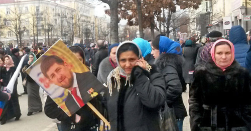 Participants of the rally "Our Strength is in Unity", Grozny, January 22, 2016. Photo by Nikolai Petrov for the ‘Caucasian Knot’.