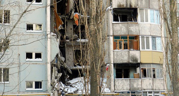 The house in Kosmonavtov Street in Volgograd destroyed by the explosion. January 14, 2016. Photo by Tatyana Filimonova for the "Caucasian Knot"