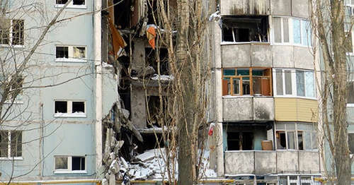 The house in Kosmonavtov Street in Volgograd destroyed by the explosion. January 14, 2016. Photo by Tatyana Filimonova for the "Caucasian Knot" The house in Kosmonavtov Street in Volgograd destroyed by the explosion. January 14, 2016. Photo by Tatyana Filimonova for the "Caucasian Knot"