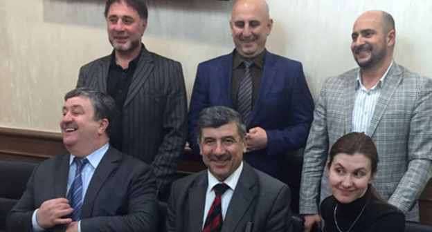 Advocate Alaudi Musaev (left in the second row) in courtroom, Stavropol Region, February 15, 2016. Photo: Fatima Alieva Advocate Alaudi Musaev (left in the second row) in courtroom, Stavropol Region, February 15, 2016. Photo: Fatima Alieva