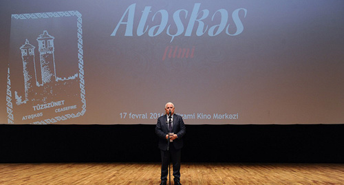 Presentation of the documentary in ‘Nizami’ cinema centre. Photo: http://azertag.az/ru/xeber/Dokumentalnyi_film_Prekrashchenie_ognya_vpervye_pokazan_na_azerbaidzhanskom_yazyke-928279 Presentation of the documentary in ‘Nizami’ cinema centre. Photo: http://azertag.az/ru/xeber/Dokumentalnyi_film_Prekrashchenie_ognya_vpervye_pokazan_na_azerbaidzhanskom_yazyke-928279