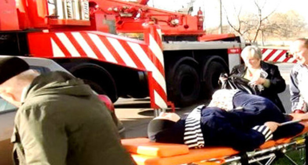 Inna Blenaova is being taken to hospital after special operation, Nalchik, November 10, 2015. Photo: http://nac.gov.ru Inna Blenaova is being taken to hospital after special operation, Nalchik, November 10, 2015. Photo: http://nac.gov.ru