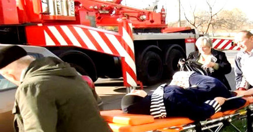 Inna Blenaova is being taken to hospital after special operation, Nalchik, November 10, 2015. Photo: http://nac.gov.ru Inna Blenaova is being taken to hospital after special operation, Nalchik, November 10, 2015. Photo: http://nac.gov.ru