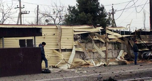 Djemikent traffic police checkpoint after explosion, February 15, 2016. Photo: http://nac.gov.ru/kontrterroristicheskie-operacii/v-derbentskom-rayone-dagestana-u-posta-dps.html Djemikent traffic police checkpoint after explosion, February 15, 2016. Photo: http://nac.gov.ru/kontrterroristicheskie-operacii/v-derbentskom-rayone-dagestana-u-posta-dps.html