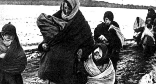 Deportation of the Chechen people. February 1944. Screenshot of a video by the user vainakh38 https://www.youtube.com/watch?v=DKmb-WX0OI0 Deportation of the Chechen people. February 1944. Screenshot of a video by the user vainakh38 https://www.youtube.com/watch?v=DKmb-WX0OI0