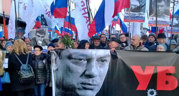 Rally in memory of Boris Nemtsov dedicated to the anniversary of his murder, Moscow, February 27, 2016. Photo by Vyacheslav Feraposhkin for the "Caucasian Knot" Rally in memory of Boris Nemtsov dedicated to the anniversary of his murder, Moscow, February 27, 2016. Photo by Vyacheslav Feraposhkin for the "Caucasian Knot"