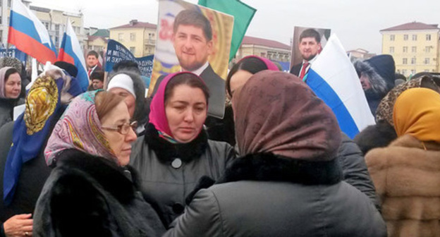 Rally in support of Ramzan Kadyrov, Grozny, January 22, 2016. Photo by Magomed Magomedov for the ‘Caucasian Knot’. Rally in support of Ramzan Kadyrov, Grozny, January 22, 2016. Photo by Magomed Magomedov for the ‘Caucasian Knot’.