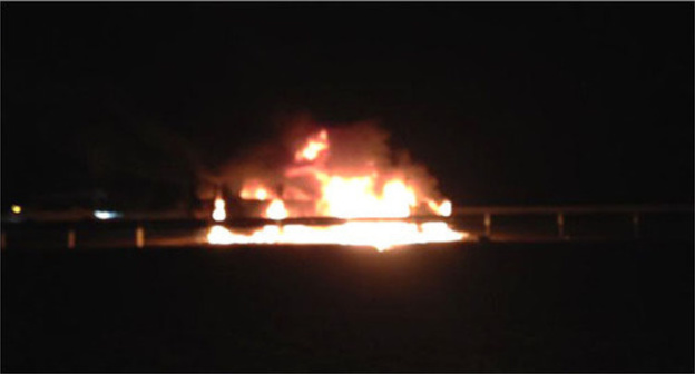 Burning car of the rights defenders which has been attacked. Macrh 9, 2016. Photo by Yegor Skovoroda published in his Twitter Burning car of the rights defenders which has been attacked. Macrh 9, 2016. Photo by Yegor Skovoroda published in his Twitter