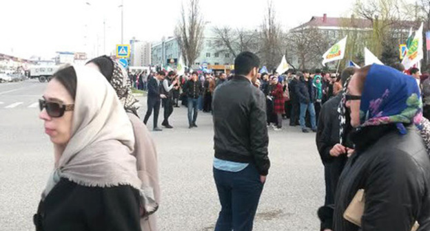 Action in Grozny, dated to the anniversary of annexation of the Crimea by Russia, March 18, 2016. Photo by Nikolai Petrov for the ‘Caucasian Knot’. 