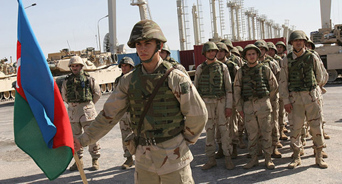 Soldiers of Azerbaijani Armed Forces. Screenshot of the video posted at https://www.youtube.com/watch?v=U4eugPUg-js Soldiers of Azerbaijani Armed Forces. Screenshot of the video posted at https://www.youtube.com/watch?v=U4eugPUg-js