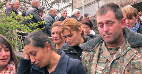 The funeral of the 12-year-old boy, who died on April 2 in the village of Zoravan, Martuni District of the NKR. April 4, 2016. Photo by Alvard Grigoryan for the "Caucasian Knot" The funeral of the 12-year-old boy, who died on April 2 in the village of Zoravan, Martuni District of the NKR. April 4, 2016. Photo by Alvard Grigoryan for the "Caucasian Knot"
