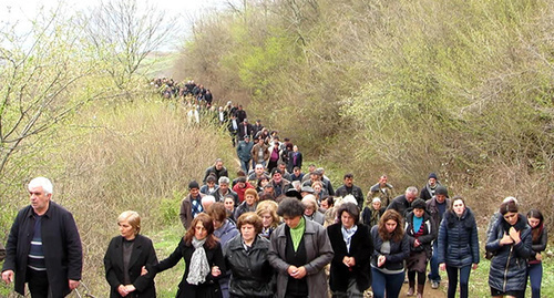 At the funeral of the 12-year-old boy, who died on April 2 in the village of Zoravan, Martuni District of the NKR. Photo by Alvard Grigoryan for the "Caucasian Knot" At the funeral of the 12-year-old boy, who died on April 2 in the village of Zoravan, Martuni District of the NKR. Photo by Alvard Grigoryan for the "Caucasian Knot"
