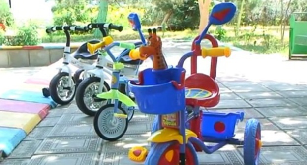 Bicycles in the playground of a social-rehabilitation centre for minors in Makhachkala. Photo: screenshot of a video about the centre publushed on YouTube Bicycles in the playground of a social-rehabilitation centre for minors in Makhachkala. Photo: screenshot of a video about the centre publushed on YouTube