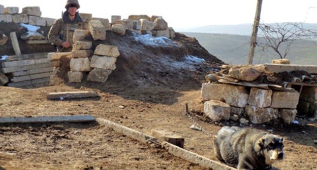 A guard post of the army of Nagorno-Karabakh in the frontline. Photo by Alvard Grigoryan for the "Caucasian Knot" A guard post of the army of Nagorno-Karabakh in the frontline. Photo by Alvard Grigoryan for the "Caucasian Knot"