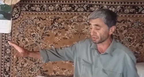 Ramazan Djalaldinov. Screenshot of his video appeal to Vladimir Putin