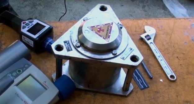 Uranium confiscated by the security service in Georgia. Screenshot of a video by the State Security Service of Georgia, Facebook.com Uranium confiscated by the security service in Georgia. Screenshot of a video by the State Security Service of Georgia, Facebook.com