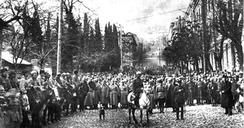 Red Army enters Tbilisi (February 25, 1921). Photo: https://ru.wikipedia.org/ Red Army enters Tbilisi (February 25, 1921). Photo: https://ru.wikipedia.org/