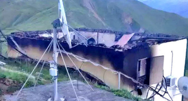 Blown up relay tower in the Shamil District of Dagestan, May 25, 2016. Photo: http://www.riadagestan.ru/ Blown up relay tower in the Shamil District of Dagestan, May 25, 2016. Photo: http://www.riadagestan.ru/