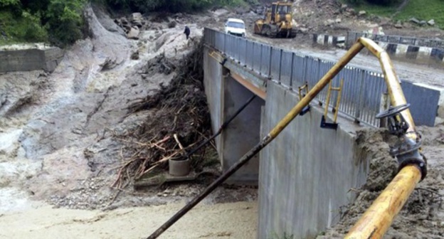 A ruptured gas pipeline in the Buynaksk District. Photo by the press service of the Buynaksk District administration A ruptured gas pipeline in the Buynaksk District. Photo by the press service of the Buynaksk District administration