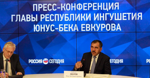 Yunus-Bek Evkurov (to the right) at the press conference. Photo by Yelena Khrustalyova Yunus-Bek Evkurov (to the right) at the press conference. Photo by Yelena Khrustalyova