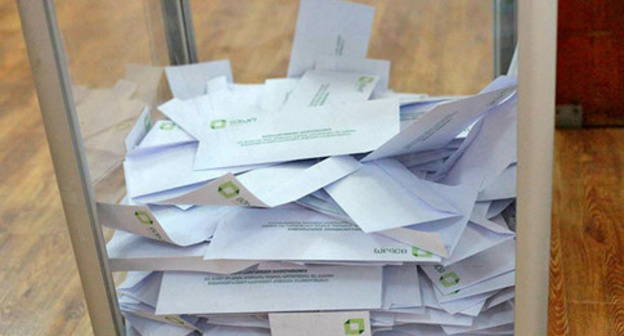 A basket for voting bulletins. Photo: the Central Election Commission of Georgia A basket for voting bulletins. Photo: the Central Election Commission of Georgia