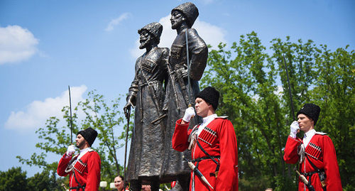 The ceremony of opening of the monument "To Sons of Motherland - Cossacks and mountaineers - the heroes of World War I" in Krasnodar. Photo: © Yelena Sineok, YUGA.ru The ceremony of opening of the monument "To Sons of Motherland - Cossacks and mountaineers - the heroes of World War I" in Krasnodar. Photo: © Yelena Sineok, YUGA.ru