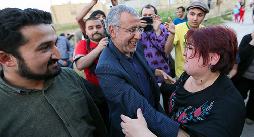Intigam Aliev (left) and Khadija Ismayilova. Photo by Aziz Karimov for the ‘Caucasian Knot’. Intigam Aliev (left) and Khadija Ismayilova. Photo by Aziz Karimov for the ‘Caucasian Knot’.