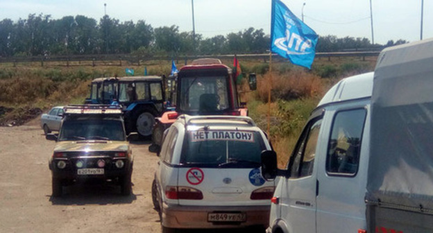 Vehicles and equipment of the participants of the tractor march. August 23, 2016. Photo by Konstantin Volgin for the "Caucasian Knot" Vehicles and equipment of the participants of the tractor march. August 23, 2016. Photo by Konstantin Volgin for the "Caucasian Knot"