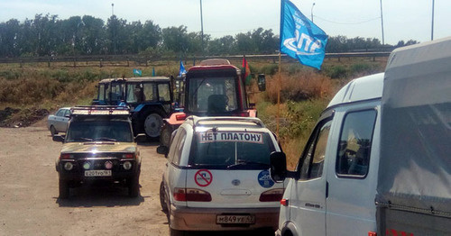 Vehicles and equipment of the participants of the tractor march. August 23, 2016. Photo by Konstantin Volgin for the "Caucasian Knot" Vehicles and equipment of the participants of the tractor march. August 23, 2016. Photo by Konstantin Volgin for the "Caucasian Knot"