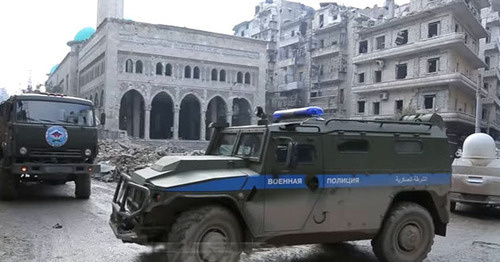 Russian military police in Aleppo. Syria. January 18, 2017. Photo: screenshot of a video by the user Anna News https://www.youtube.com/watch?v=0vxmYR6QQkI Russian military police in Aleppo. Syria. January 18, 2017. Photo: screenshot of a video by the user Anna News https://www.youtube.com/watch?v=0vxmYR6QQkI