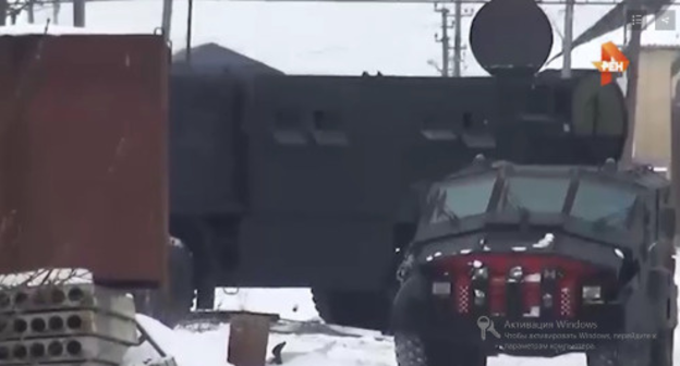 "Punisher" armoured vehicle in Khasavyurt. Screenshot of REN TV broadcasting. "Punisher" armoured vehicle in Khasavyurt. Screenshot of REN TV broadcasting.