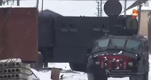 "Punisher" armoured vehicle in Khasavyurt. Screenshot of REN TV broadcasting. "Punisher" armoured vehicle in Khasavyurt. Screenshot of REN TV broadcasting.