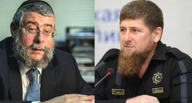 Pinchas Goldschmidt (left) and Ramzan Kadyrov. Collage prepared by the 'Caucasian Knot', http://chechen.er.ru, Conference of Rabbis of Europe. Pinchas Goldschmidt (left) and Ramzan Kadyrov. Collage prepared by the 'Caucasian Knot', http://chechen.er.ru, Conference of Rabbis of Europe.