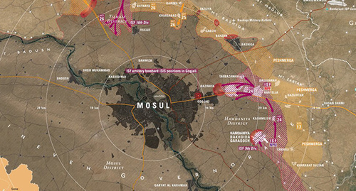 A map of the military activities near the eastern half of Mosul. Photo https://southfront.org/wp-content/uploads/2016/08/mosul-frontline-and-forces.png A map of the military activities near the eastern half of Mosul. Photo https://southfront.org/wp-content/uploads/2016/08/mosul-frontline-and-forces.png