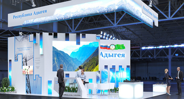 Exhibition stand of Adygeia at Investment Forum 'Sochi-2017'. Photo by press service of Adygeia Republic head. Exhibition stand of Adygeia at Investment Forum 'Sochi-2017'. Photo by press service of Adygeia Republic head.