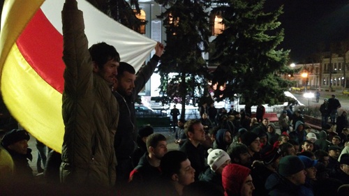 Protest against initiative to rename Ingushetia to Alania, Vladikavkaz, March 5, 2017. Photo by Alan Tskhurbaev for the 'Caucasian Knot'. Protest against initiative to rename Ingushetia to Alania, Vladikavkaz, March 5, 2017. Photo by Alan Tskhurbaev for the 'Caucasian Knot'.