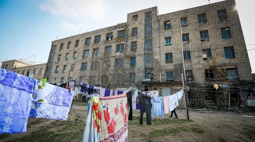 An unsafe building of the boarding house where forced migrants have been living since 1993. Baku, March 2017. Photo by Aziz Karimov for "Caucasian Knot" An unsafe building of the boarding house where forced migrants have been living since 1993. Baku, March 2017. Photo by Aziz Karimov for "Caucasian Knot"