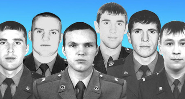 Corporal Zaurbek Akbiev, Senior Sergeant Anatoly Ermolaev, Junior Sergeant Dmitri Gurat, Private Arsen Ramazanov, Senior Sergeant Amin Aliev, Junior Sergeant Ildus Kuchukbaev, the servicemen of the National Guard killed in Chechnya. Collage by "Caucasian Knot". Photo http://rosgvard.ru Corporal Zaurbek Akbiev, Senior Sergeant Anatoly Ermolaev, Junior Sergeant Dmitri Gurat, Private Arsen Ramazanov, Senior Sergeant Amin Aliev, Junior Sergeant Ildus Kuchukbaev, the servicemen of the National Guard killed in Chechnya. Collage by "Caucasian Knot". Photo http://rosgvard.ru