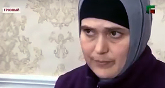 Maret Zanzulaeva at the meeting with Chechen Parliament Speaker Magomed Daudov. Still frame from the report by Chechen State TV and Radio Company "Grozny", https://www.youtube.com/watch?v=TQFU5CHUi6c Maret Zanzulaeva at the meeting with Chechen Parliament Speaker Magomed Daudov. Still frame from the report by Chechen State TV and Radio Company "Grozny", https://www.youtube.com/watch?v=TQFU5CHUi6c