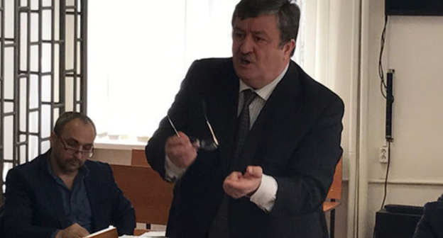 Zhaladi Geriev's advocate in the courtroom. April 5, 2017. Photo by Patimat Makhmudova for "Caucasian Knot"