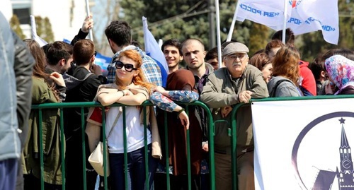 Participants of the antiterrorist rally in Makhachkala. Photo: Mkala.ru Participants of the antiterrorist rally in Makhachkala. Photo: Mkala.ru