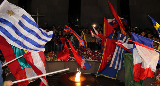 Flags of countries that recognized the Armenian Genocide in the Ottoman Turkey. Photo by Tigran Petrosyan for the 'Caucasian Knot'. Flags of countries that recognized the Armenian Genocide in the Ottoman Turkey. Photo by Tigran Petrosyan for the 'Caucasian Knot'.