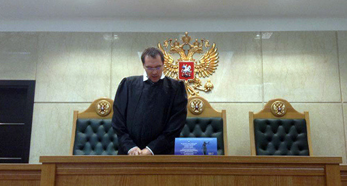 The Judge Mr Bendyuk pronounces the verdict to Konstantin Gudimov. Photo by Suren Edigarov The Judge Mr Bendyuk pronounces the verdict to Konstantin Gudimov. Photo by Suren Edigarov
