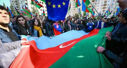 A rally of the National Council of Democratic Forces (NCDF). Baku, April 8, 2017. Photo by Aziz Karimov for "Caucasian Knot" A rally of the National Council of Democratic Forces (NCDF). Baku, April 8, 2017. Photo by Aziz Karimov for "Caucasian Knot"
